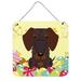 The Holiday Aisle® Easter Eggs Wire Haired Dachshund Wall Décor Metal in Brown | 8 H x 6 W in | Wayfair THLA4842 39993019