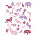 The Decal Guru Alphabet Animals Wall Decal Vinyl in Pink/Black | 45 H x 35 W in | Wayfair 1772-WALL-02-04