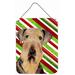 The Holiday Aisle® Candy Cane Holiday Christmas Print on Plaque Metal in Green/Red | 16 H x 12 W x 0.02 D in | Wayfair THLA3549 39946642