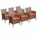 TK Classics Laguna Patio Dining Chair w/ Cushion in Brown | 35 H x 23 W x 21 D in | Wayfair TKC093B-DC-3X-TANGERINE