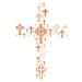 The Decal Guru Cross Collection Wall Decal Vinyl in Orange/White | 36 H x 24 W in | Wayfair 1739-WALL-02-03