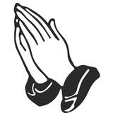 The Decal Guru Prayer Hands Wall Decal Vinyl in White/Black | 36 H x 28 W in | Wayfair 1734-WALL-02-24