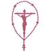 The Decal Guru Rosary Crucifix Wall Decal Metal in Pink | 40 H x 20 W in | Wayfair 1737-WALL-02-06