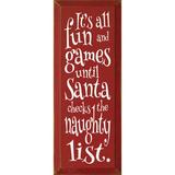 The Holiday Aisle® It's All Fun & Games Wood Sign Wood in Brown | 18 H x 7 W x 1 D in | Wayfair THDA1214 41383790