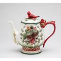 The Holiday Aisle® Evergreen Holiday Teapot in Green/Red/White | 7 H x 8.125 W x 5.25 D in | Wayfair THDA5702 42919203