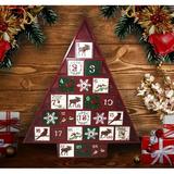 The Holiday Aisle® Rustic Woodlands Advent Calendar Wood in Brown | 15 H x 12.5 W x 2 D in | Wayfair THDA6453 43176357