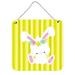 The Holiday Aisle® Easter Rabbit w/ Flowers Gloss Wall Décor Metal in Gray/Yellow | 8 H x 6 W in | Wayfair THLA4760 39992918