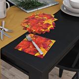 The Holiday Aisle® Fall/Thanksgiving Leaf Luncheon 6.5" Paper Disposable Napkins in Orange/Red | Wayfair THLA8040 40758648