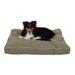 Carolina Pet Company Classic Twill Rectangular Pet Bed in Red w/ Khaki Cording Polyester/Cotton in Green/White | 4 H x 36 W x 27 D in | Wayfair