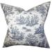 The Pillow Collection Lalibela Toile Bedding Sham 100% Cotton in Gray/Blue | 26 H x 26 W in | Wayfair EURO-PP-JAMESTOWN-BLACK-C100