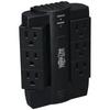 Tripp Lite Direct Plug-in Surge Protector Wall Mounted Outlet in Black | 2.4 H x 5.2 W x 7.6 D in | Wayfair TRPSWIVEL6