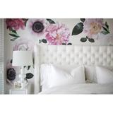 Urban Walls Soft Garden Flowers Wall Decal Vinyl in Black/Pink | 52 H x 27 W in | Wayfair SoftPinkGardenFlowersHalf