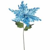 The Holiday Aisle® 31", 15" Flower Velvet Poinsettia Aritificial Christmas Pick Plastic in Blue | 31 H x 15 W x 15 D in | Wayfair