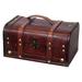 Vintiquewise Decorative Wood Treasure Box Trunk in Brown/Red | 5.5 H x 11 W x 7 D in | Wayfair QI003004.SO