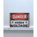 Winston Porter High Voltage Wooden Sign Wall Décor in Brown | 16 H x 12 W in | Wayfair 0485490E1F974DECA6EE8404836618E8