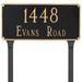 Montague Metal Products Inc. Madison 2-Line Lawn Address Sign Metal | 9.25 H x 17 W x 0.25 D in | Wayfair PCS-0026S2-L-BRS