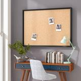 Wrought Studio™ Phillips Wall Mounted Corkboard/Bulletin Board Cork/Metal in White | 36 H x 60 W x 2 D in | Wayfair VKGL1877 26119293