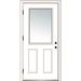 Verona Home Design Clear Glass Primed Prehung Front Entry Door Metal in White | 80 H x 36 W x 1.75 D in | Wayfair ZW364595R