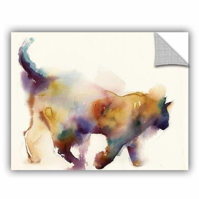 Wrought Studio™ Cronan Curious Cat Removable Wall Decal Vinyl in Brown, Size 18.0 H x 24.0 W in | Wayfair VRKG4202 40105621