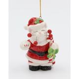 The Holiday Aisle® Santa Cat Hanging Figurine Ornament Ceramic/Porcelain in Red/White | 3 H x 1.25 W x 2.5 D in | Wayfair