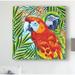 East Urban Home 'Luau I' Acrylic Painting Print on Wrapped Canvas in Blue/Green/Red | 14 H x 14 W x 2 D in | Wayfair