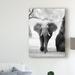 East Urban Home Incoming Elephants by Giovanni Casini - Photograph Print on Canvas in White/Black | 47 H x 35 W x 2 D in | Wayfair