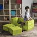 Isabelle & Max™ Altermease Zipline Modular Loveseat & Ottomans/Fold Out Lounger Polyurethane, Polyester in Green | 16 H x 40 W x 20 D in | Wayfair