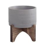 Dakota Fields Kingsville Ceramic Pot Planter Wood/Ceramic in Brown | 6.25 H x 6.25 W x 6.25 D in | Wayfair 5019172AC51D4EB9A452D1B9E04B56B1