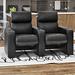 Latitude Run® Jet Home Theater Row Seating (Row of 2), Leather in Brown | 44 H x 62 W x 31.5 D in | Wayfair FAA11E7CC4884E8E800093E1797C76BC