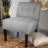 Slipper Chair - Winston Porter Brannan 24" Wide Tufted Slipper Chair Polyester in Gray | 35 H x 23 W x 23 D in | Wayfair