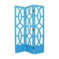 Rosdorf Park Kristen 54" W x 76" H 3 - Panel Solid Wood Folding Room Divider Wood in Red/Pink/Green | 76 H x 54 W x 1 D in | Wayfair