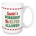 The Holiday Aisle® Cantrell Santa's Workshop No Elves Allowed Coffee Mug Ceramic in Brown/Green/Red | 4.62 H in | Wayfair