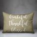 Latitude Run® Tassiltante Grateful Thankful Blessed Lumbar Pillow Polyester/Polyfill blend in White/Brown | 14 H x 20 W x 1.5 D in | Wayfair
