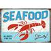 Breakwater Bay Seafood Vintage Metal Wall Décor Metal in Blue/Gray/Red | 8 H x 12 W in | Wayfair 192823A2E2F84924B36A45C6A826EF9D