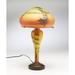 Astoria Grand Fairman Reverse Painted 19" Table Lamp Glass in Brown/Orange/Yellow | 19 H x 10.5 W x 10.5 D in | Wayfair