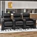 Latitude Run® Jet Home Theater Sofa (Row of 3) in Black | 42 H x 90.25 W x 37 D in | Wayfair 2FA7A7ADB0D5418F88598125ABEE279B