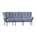 Woodard Terrace 114" Wide Patio Sofa w/ Cushions Metal in Blue/Black | 38 H x 114 W x 48 D in | Wayfair 790064-92-22M