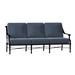 Woodard Delphi 80" Wide Patio Sofa w/ Cushions Metal/Sunbrella® Fabric Included in Gray/Black | 33.25 H x 80 W x 32.75 D in | Wayfair 850620-92-53N