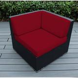Latitude Run® Billyjo Patio Chair w/ Cushions Wicker/Rattan in Black | 28 H x 32 W x 32 D in | Wayfair 895E8DCF64EA4DD0B365723C772D68B8