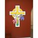Wallhogs Easter Cross Wall Decal Canvas/Fabric in Yellow | 48 H x 35.5 W in | Wayfair easter2-t48