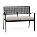 Woodard New Century Garden Outdoor Bench Metal in Black | 34 H x 43.75 W x 23.75 D in | Wayfair 930004ST-92-14Y