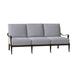 Woodard Wiltshire Patio Sofa w/ Cushions Metal/Sunbrella® Fabric Included in Brown/Gray | 35.5 H x 75 W x 38.8 D in | Wayfair 4Q0420-48-27Y