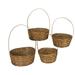 WaldImports Dark Stained Bamboo 4 Piece Wicker Basket Set in Brown | 4 H x 10 W x 13 D in | Wayfair 0030/S4