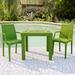 Winston Porter Mace Stackable Plastic Dining Armchair w/ Weave Design in Green | 35 H in | Outdoor Dining | Wayfair