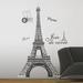 Wallhogs Eiffel Tower Giant Wall Decal Vinyl in Black | 55.5 H x 32.5 W in | Wayfair 1576GMWH