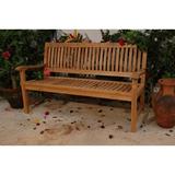 Anderson Teak Del-Amo Teak Garden Outdoor Bench Wood/Natural Hardwoods in Black | 35 H x 60 W x 26 D in | Wayfair BH-560