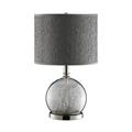 Mercer41 Chaquille 22" Table Lamp w/ Drum Shade Silk/Glass/Metal in Brown/Gray | 22 H x 13 W x 13 D in | Wayfair WRLO6460 40725923
