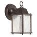 Charlton Home® Alfonso Integrated LED Outdoor Wall Lantern Aluminum/Glass/Metal in Brown | 8.75 H x 4.5 W x 6 D in | Wayfair