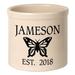 August Grove® Woodlake Personalized Butterfly Ceramic Pot Planter Ceramic in Black | 9 H x 9.75 W x 9.75 D in | Wayfair