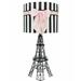 Zoomie Kids Hinsdale 25" Black Table Lamp Metal/Fabric in Pink | 24.5 H x 12 W x 12 D in | Wayfair ZMIE6526 44380392